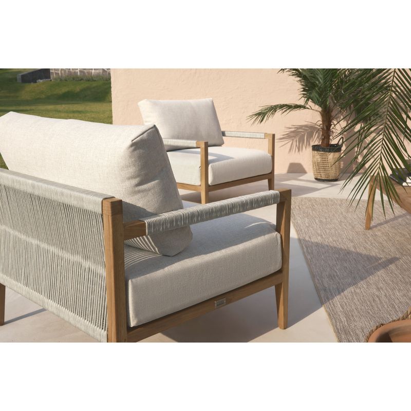 BASEMENT HOME - Poltrona de Exterior y Terraza o Jardín Moderna en Madera 1 Puesto Aruba 82.6 x 75 x 62.5 cm Besement Home -  0% Interés a 3, 6 o 12 Cuotas Pagando con tu CMR Banco Falabella
