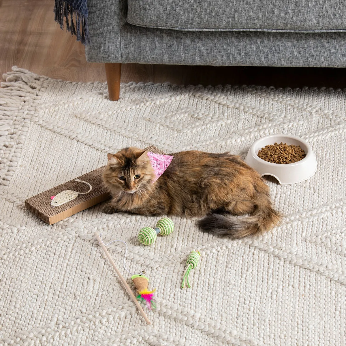 KULCAN - Kit de Juguetes y Comedero para Gato