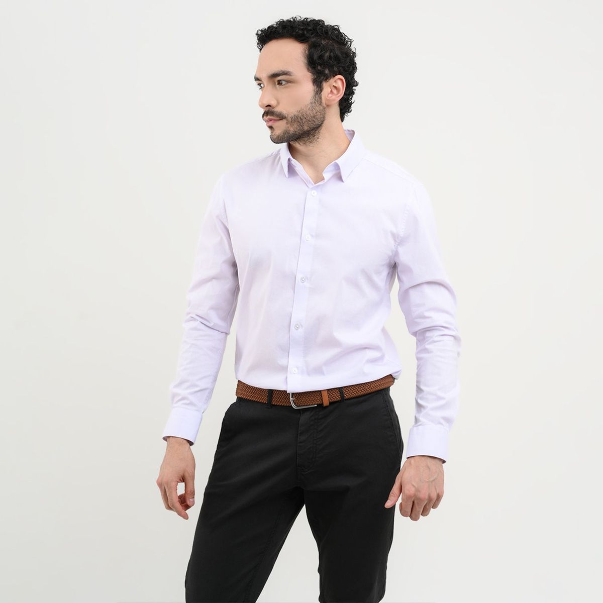 BASEMENT - Camisa Hombre Manga larga de Algodón BASEMENT