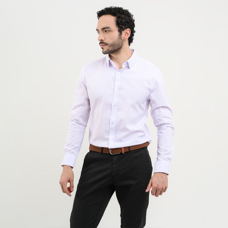 BASEMENT - Camisa Hombre Manga larga de Algodón BASEMENT