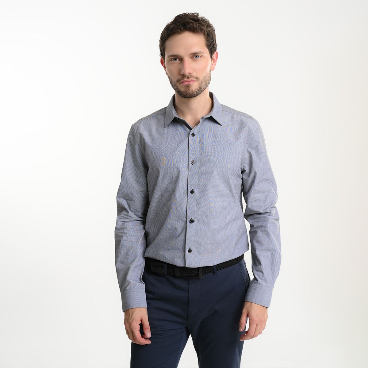 BASEMENT - Camisa Hombre Manga larga de Algodón Basement