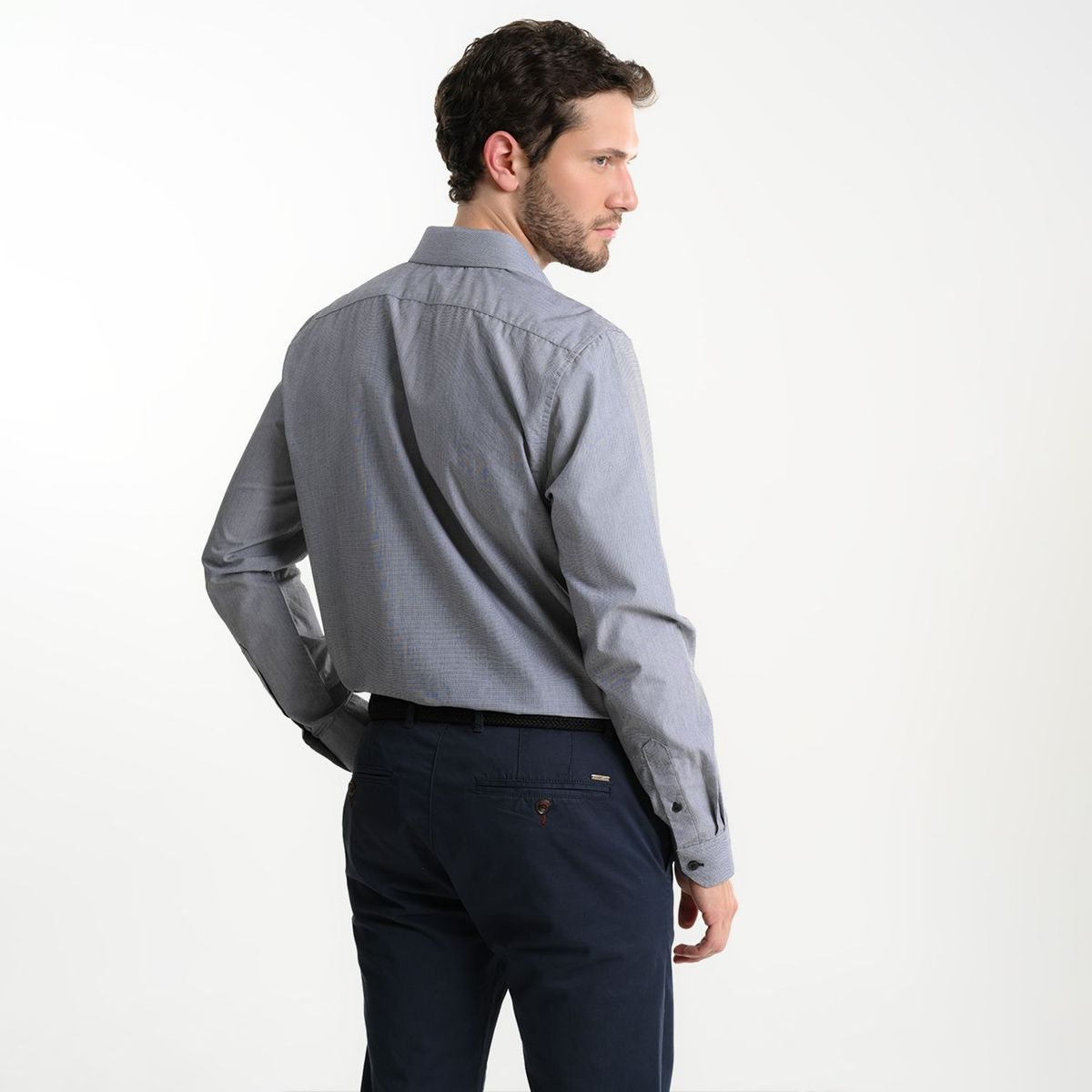 BASEMENT - Camisa Hombre Manga larga de Algodón Basement