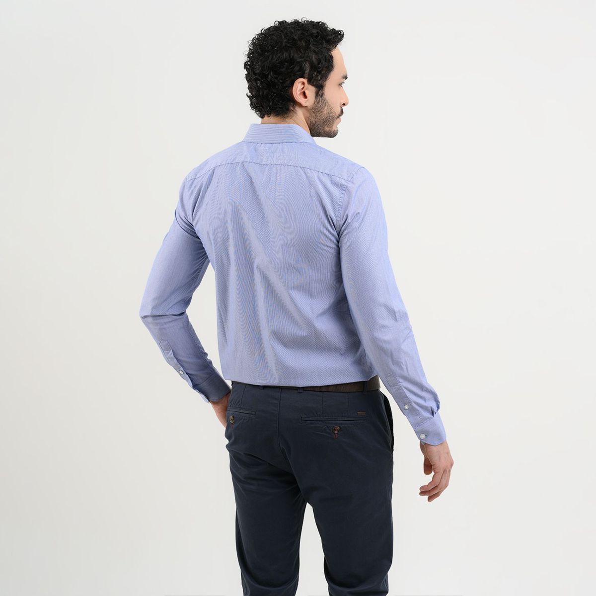 BASEMENT - Camisa de vestir para Hombre de Rayas Manga larga Slim Basement