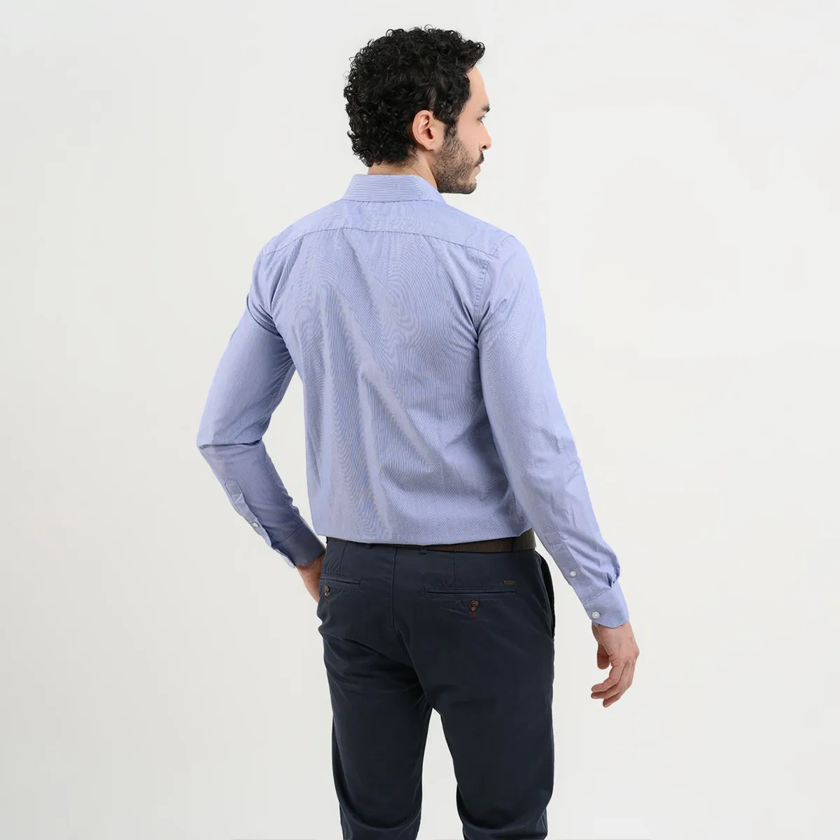 BASEMENT - Camisa de vestir para Hombre de Rayas Manga larga Slim Basement