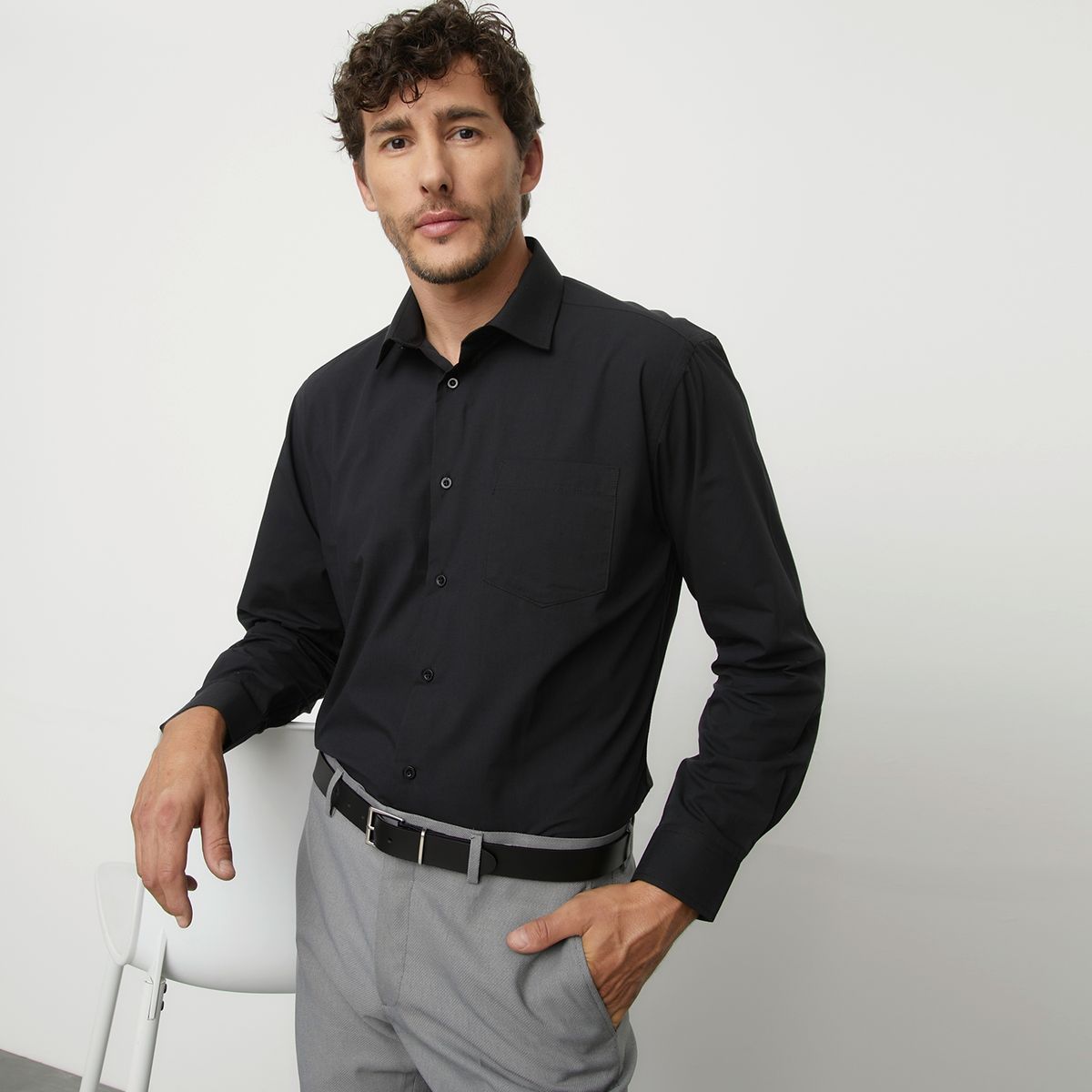 NEWPORT - Camisa de vestir Hombre Manga larga de Algodón Newport