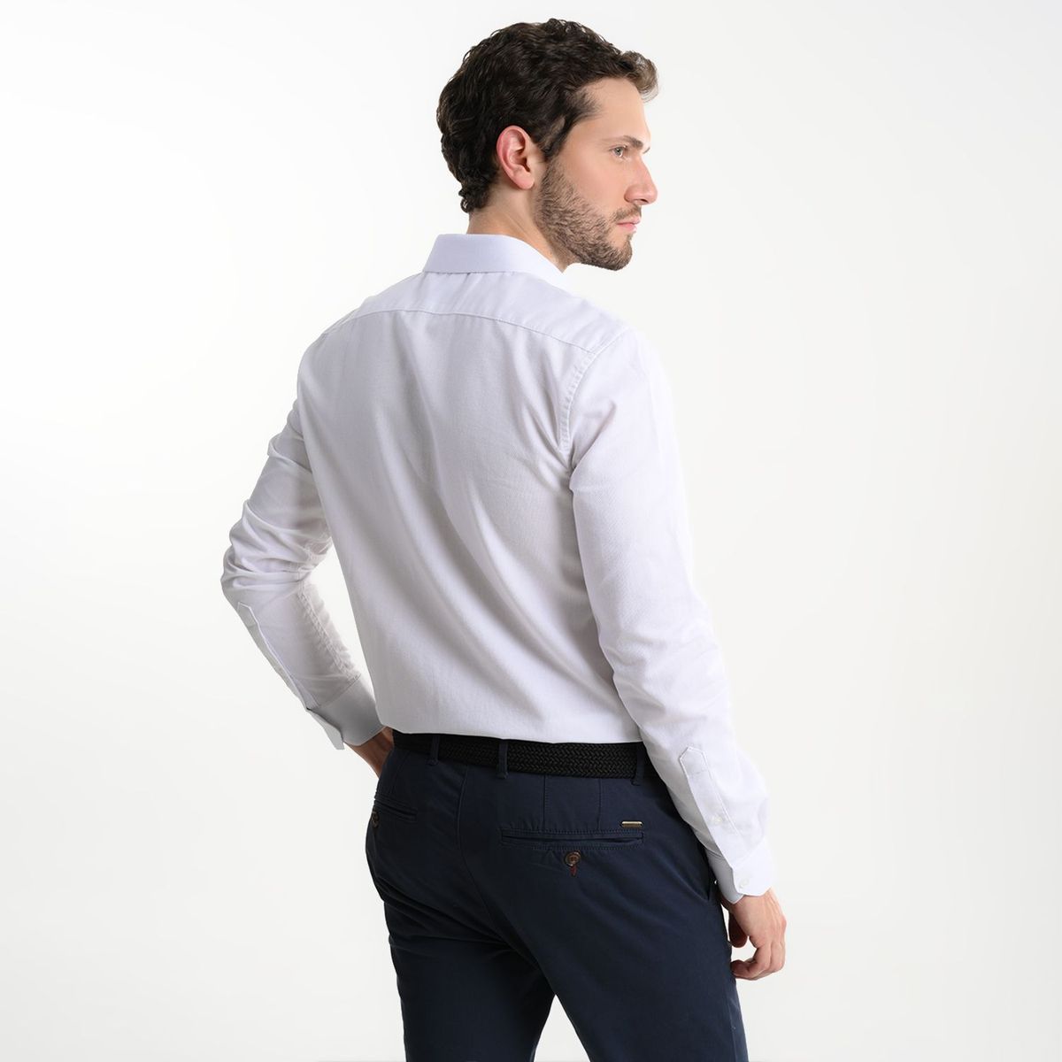 BASEMENT - Camisa de vestir para Hombre Manga larga Slim Basement