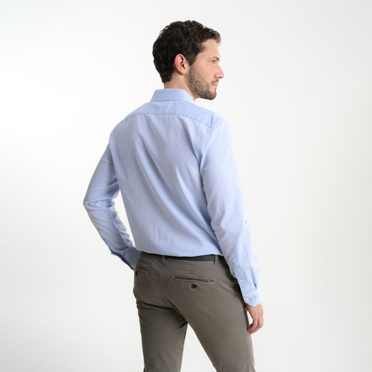 BASEMENT - Camisa de vestir para Hombre Manga larga Slim Basement