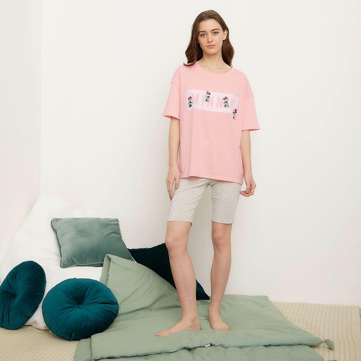 DISNEY - Pijama para Mujer Larga Manga corta Disney