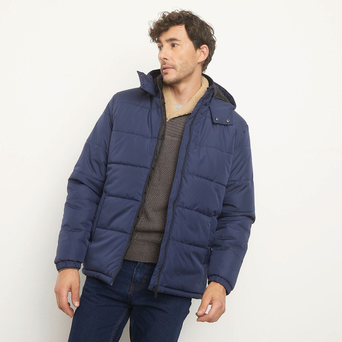 NEWBOAT - Chaqueta acolchadas para Hombre Con capota Newboat