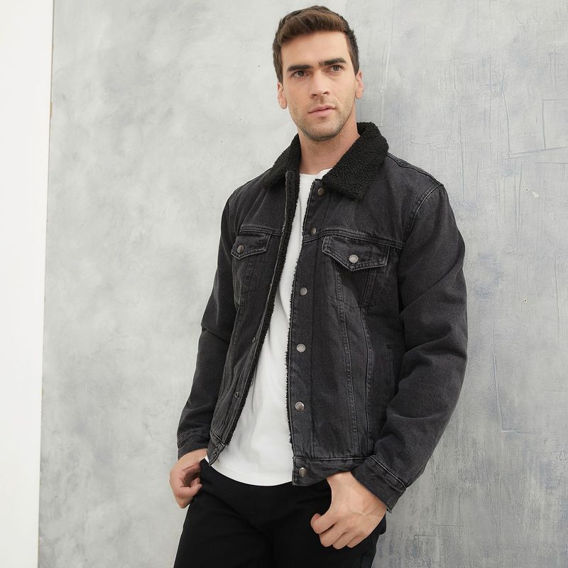 WOLF & HANK - Chaqueta de jean para Hombre Ovejera de Algodón Wolf & Hank