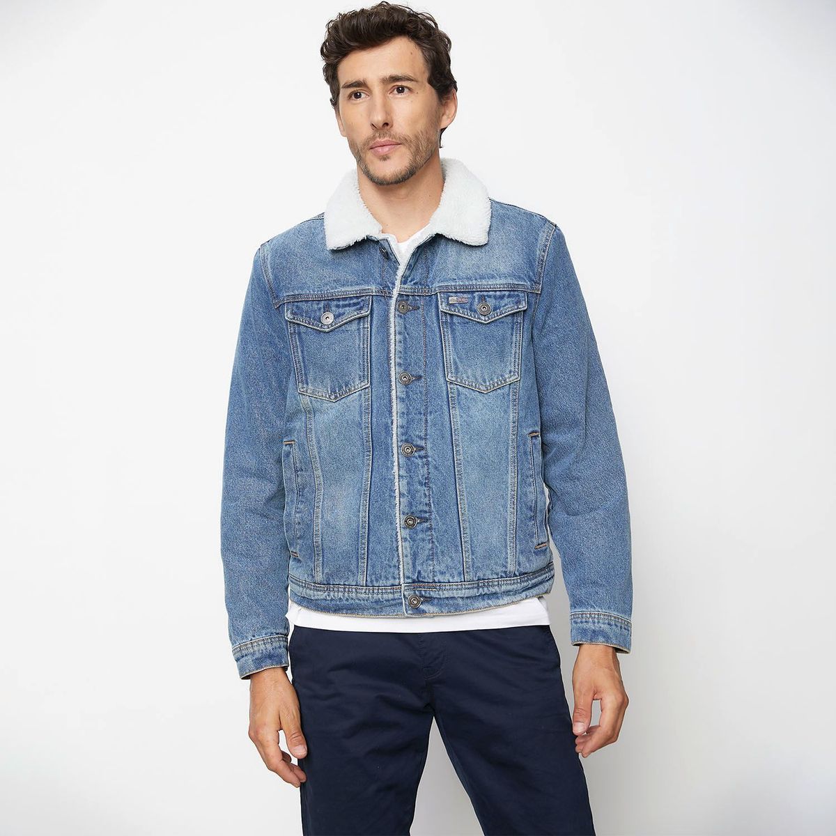 UNIVERSITY CLUB - Chaqueta de jean para Hombre Ovejera de Algodón University Club