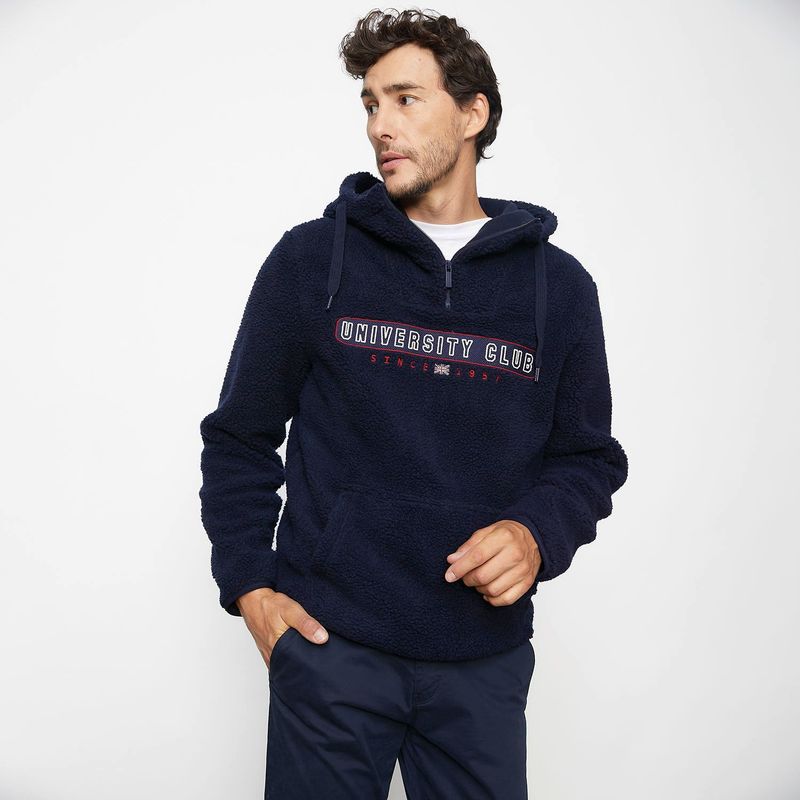 UNIVERSITY CLUB - Saco polar Con capota con Logo para Hombre Cuello con cremallera University Club
