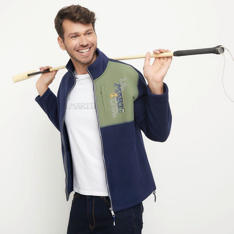 LA MARTINA - Saco Logo para Hombre Cuello alto Con cremallera La Martina