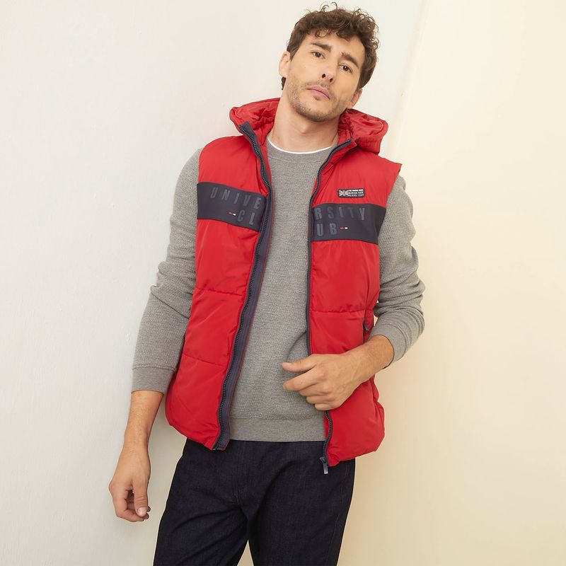UNIVERSITY CLUB - Chaleco para Hombre con Logo Con capota University Club