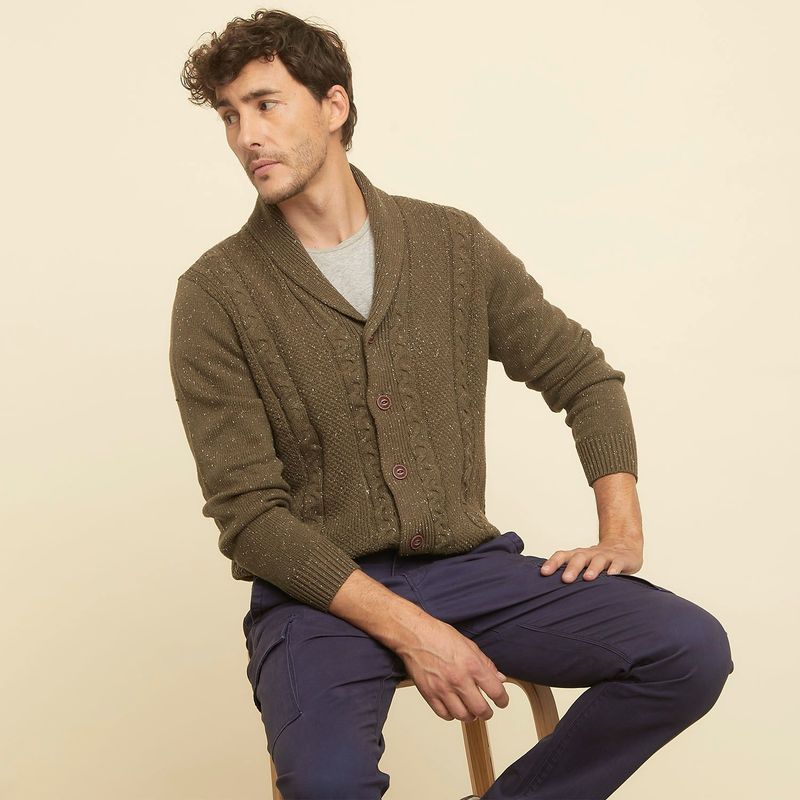 UNIVERSITY CLUB - Cardigan para Hombre de Algodón University Club