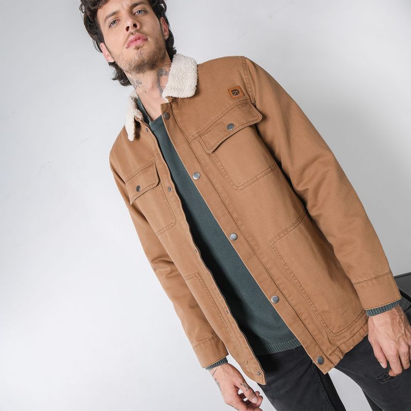DENIMLAB - Chaqueta para Hombre de Algodón Con broche Denimlab
