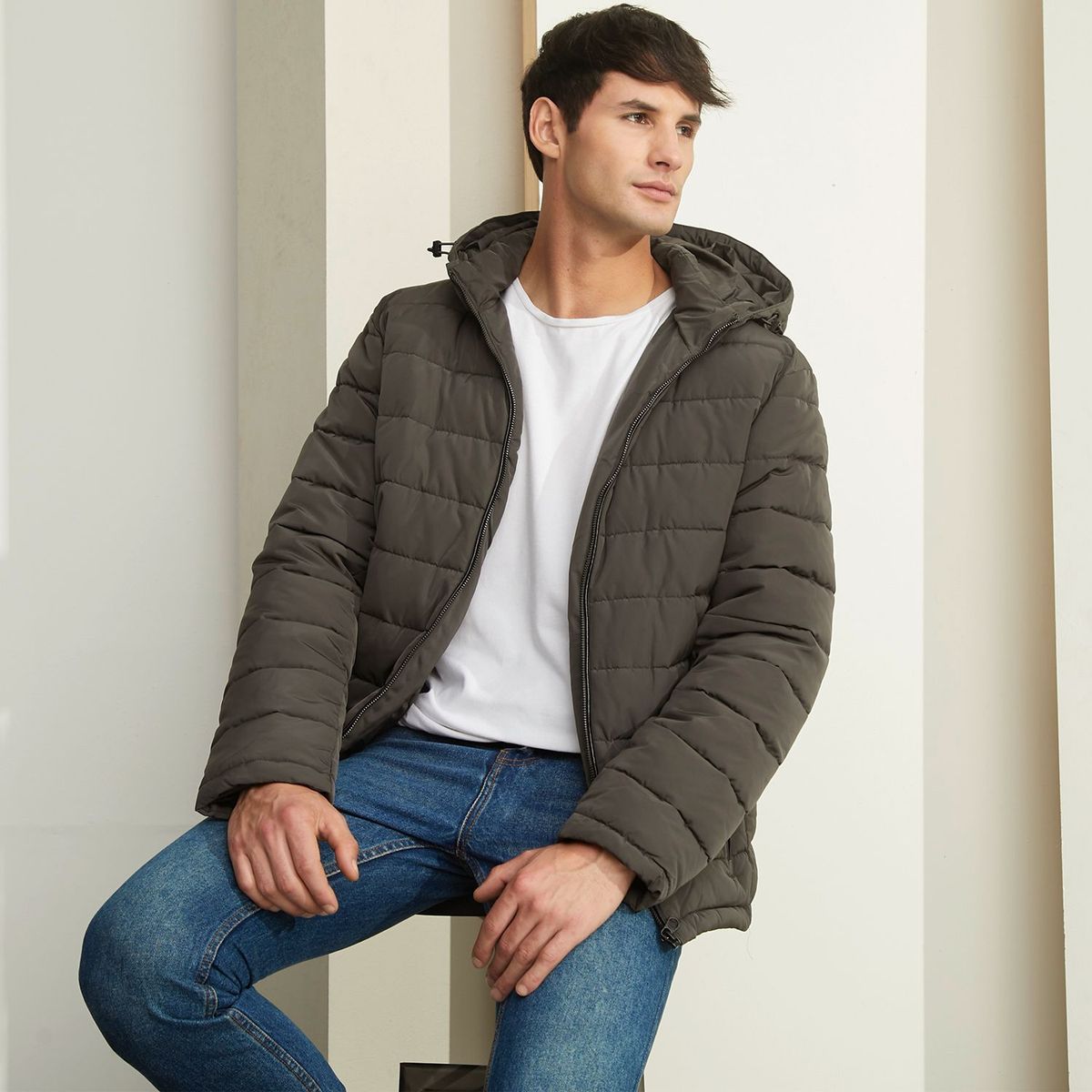 BASEMENT - Chaqueta acolchadas para Hombre Con capota Basement