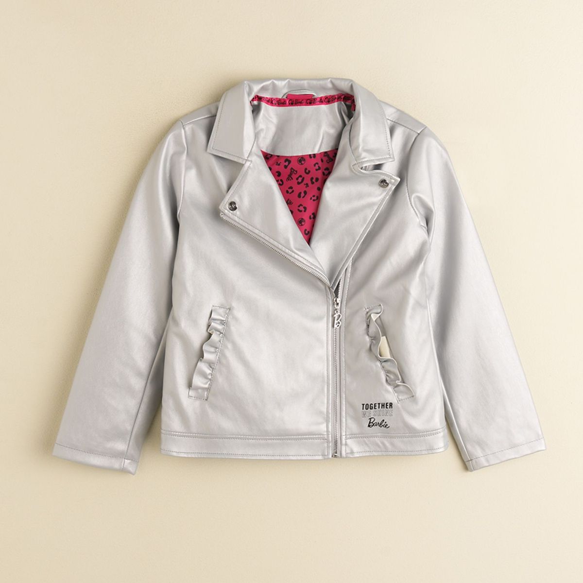 BARBIE - Chaqueta Efecto cuero manga larga para Niña BARBIE