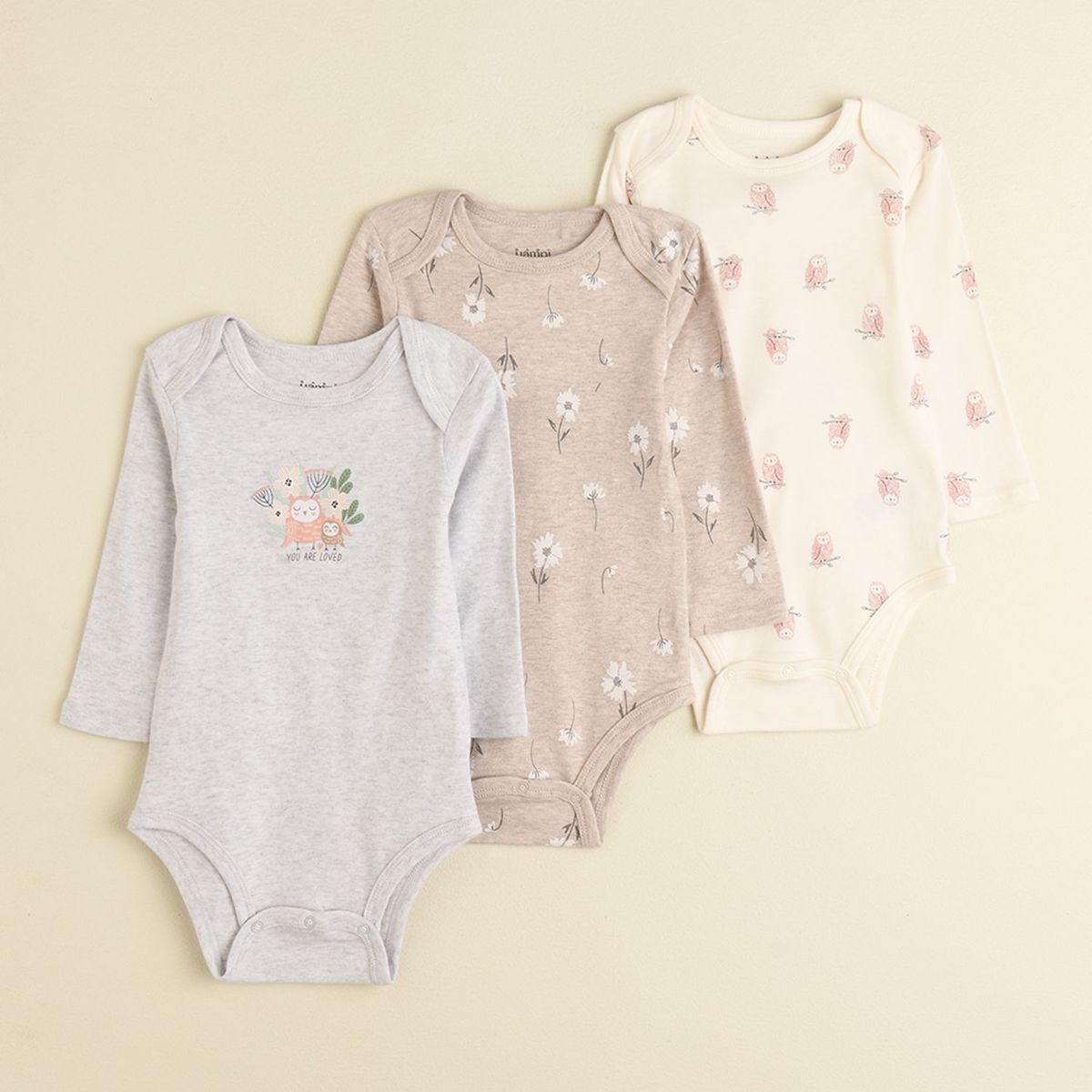 YAMP - Pack de 3 Bodies para Bebé niña Yamp