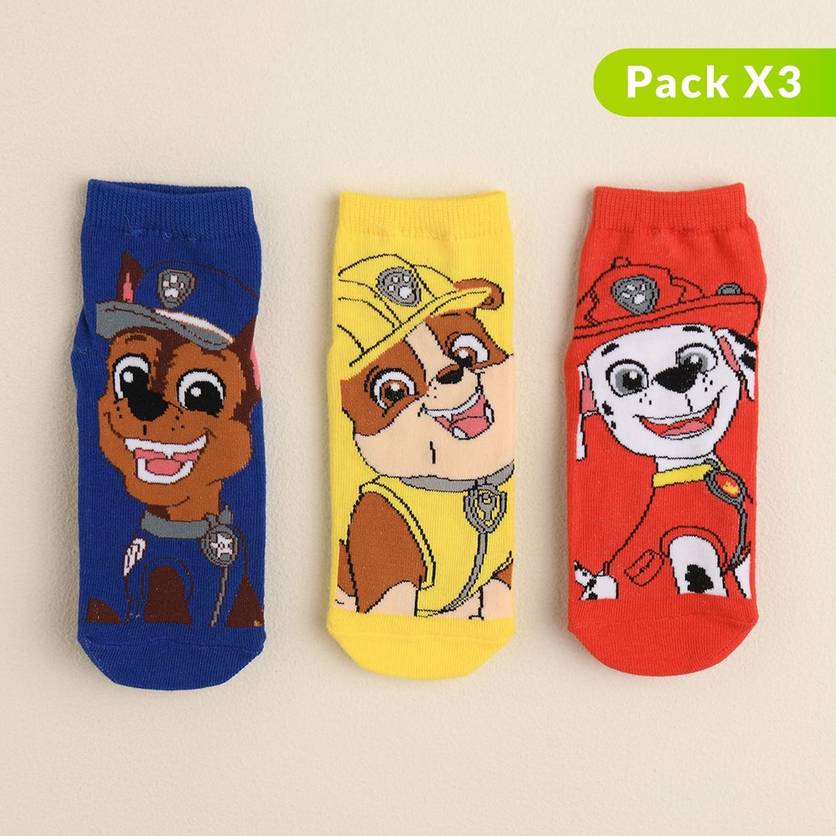 PAW PATROL - Pack de 3 pares de Medias antideslizantes Niño Paw Patrol 