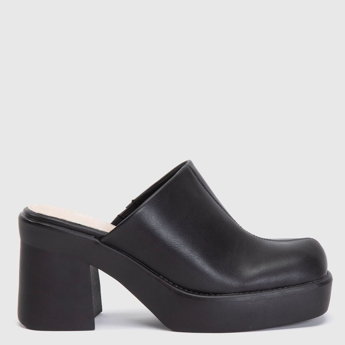 BASEMENT - Zuecos para Mujer Negros con Tacón Bajo Demuly Basement