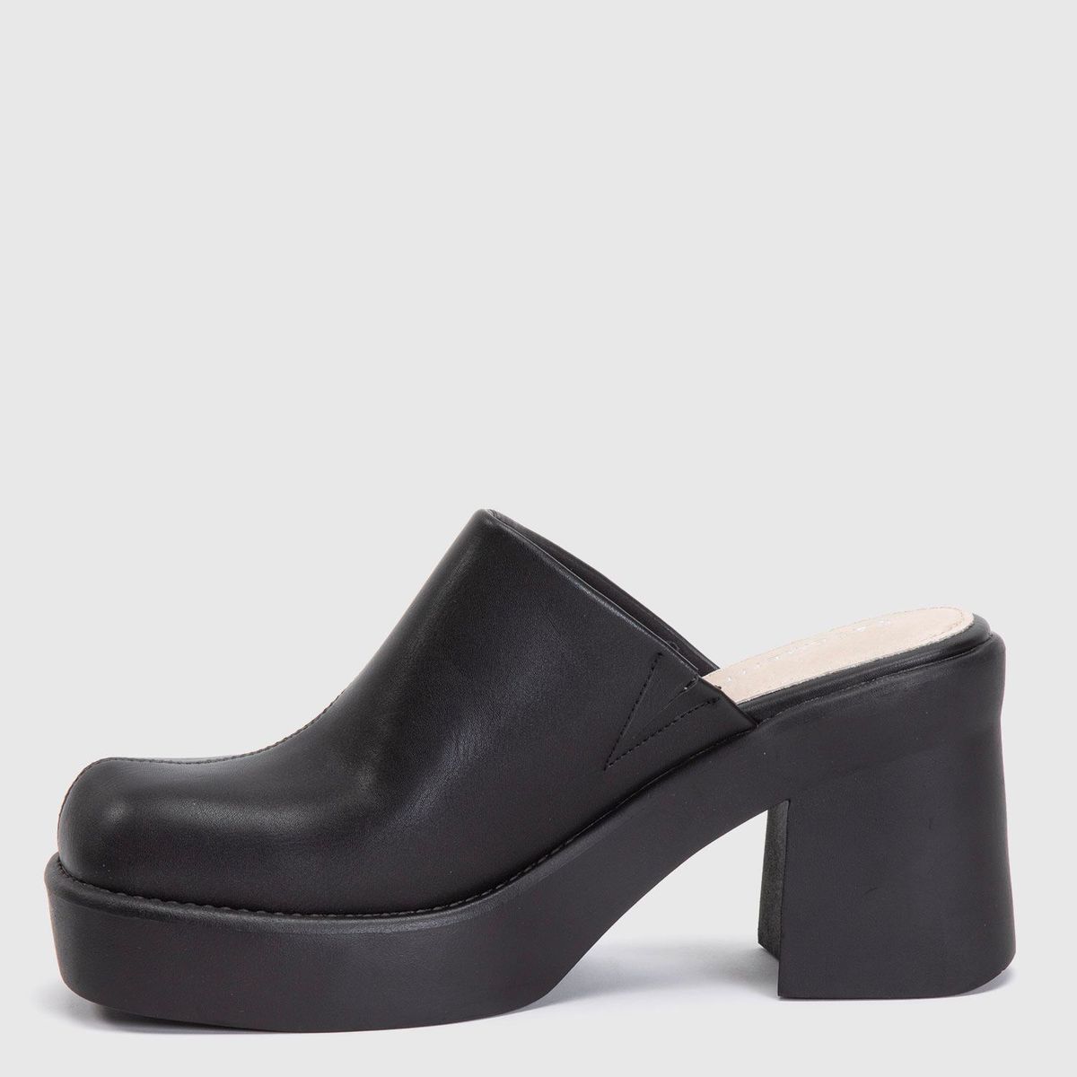 BASEMENT - Zuecos para Mujer Negros con Tacón Bajo Demuly Basement