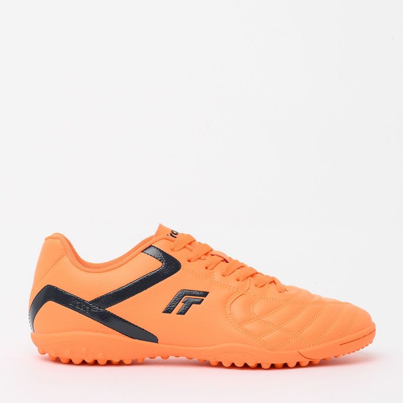 FRATTA - Guayos Fratta Para Cancha Sintética - Zapatilla De Fútbol Con Suela De Torretines, Color Naranja De Hombre Con Cordones