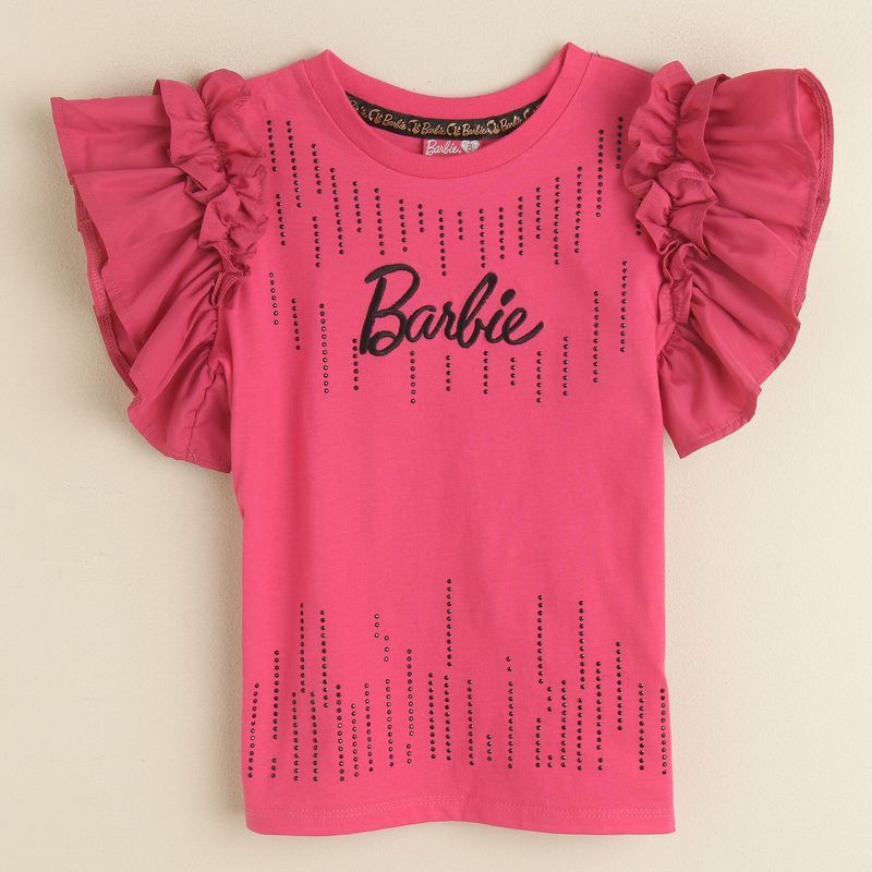 BARBIE - Blusa con boleros manga corta para Niña de Algodón Barbie