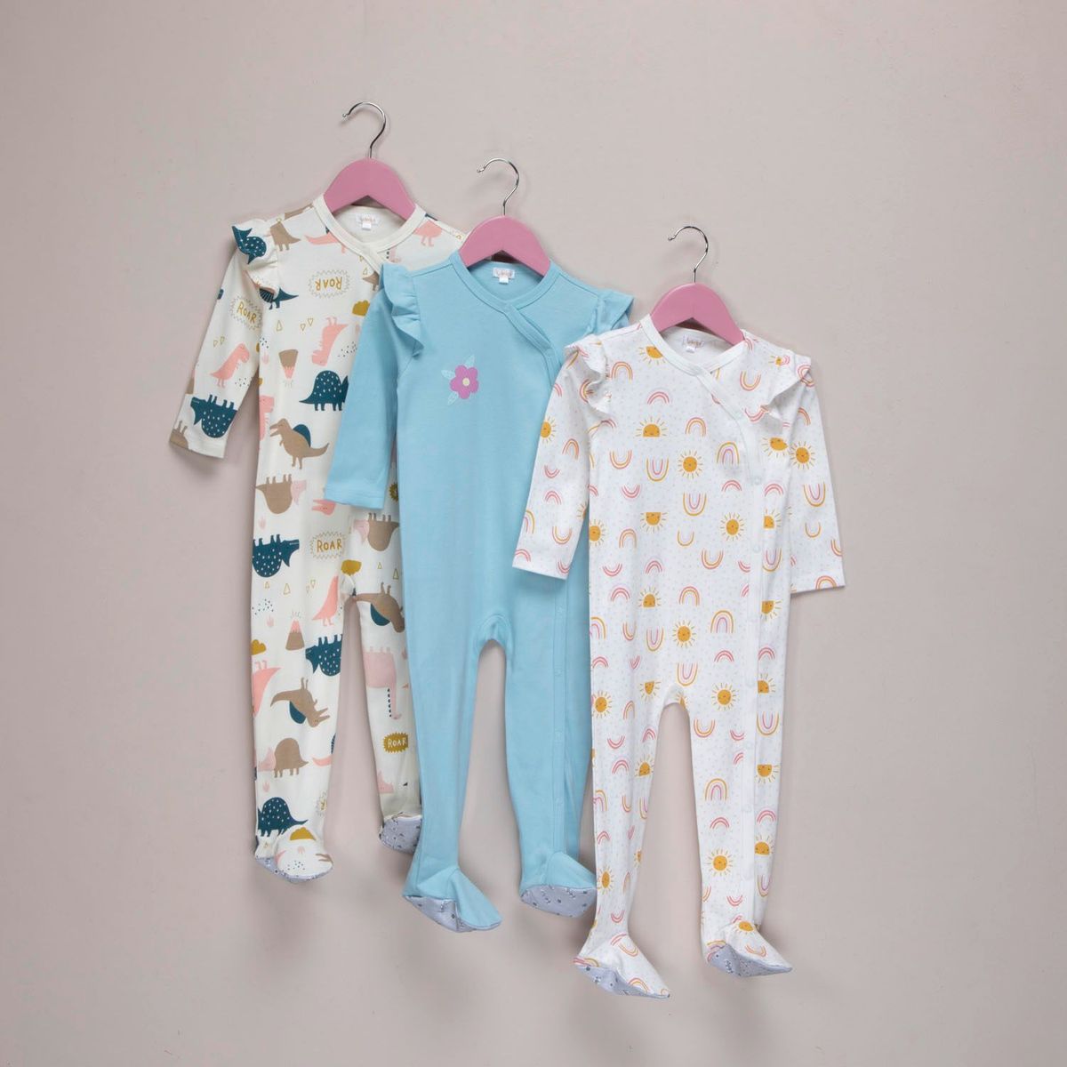 YAMP - Pack de 3 Pijamas para Bebé niña Yamp