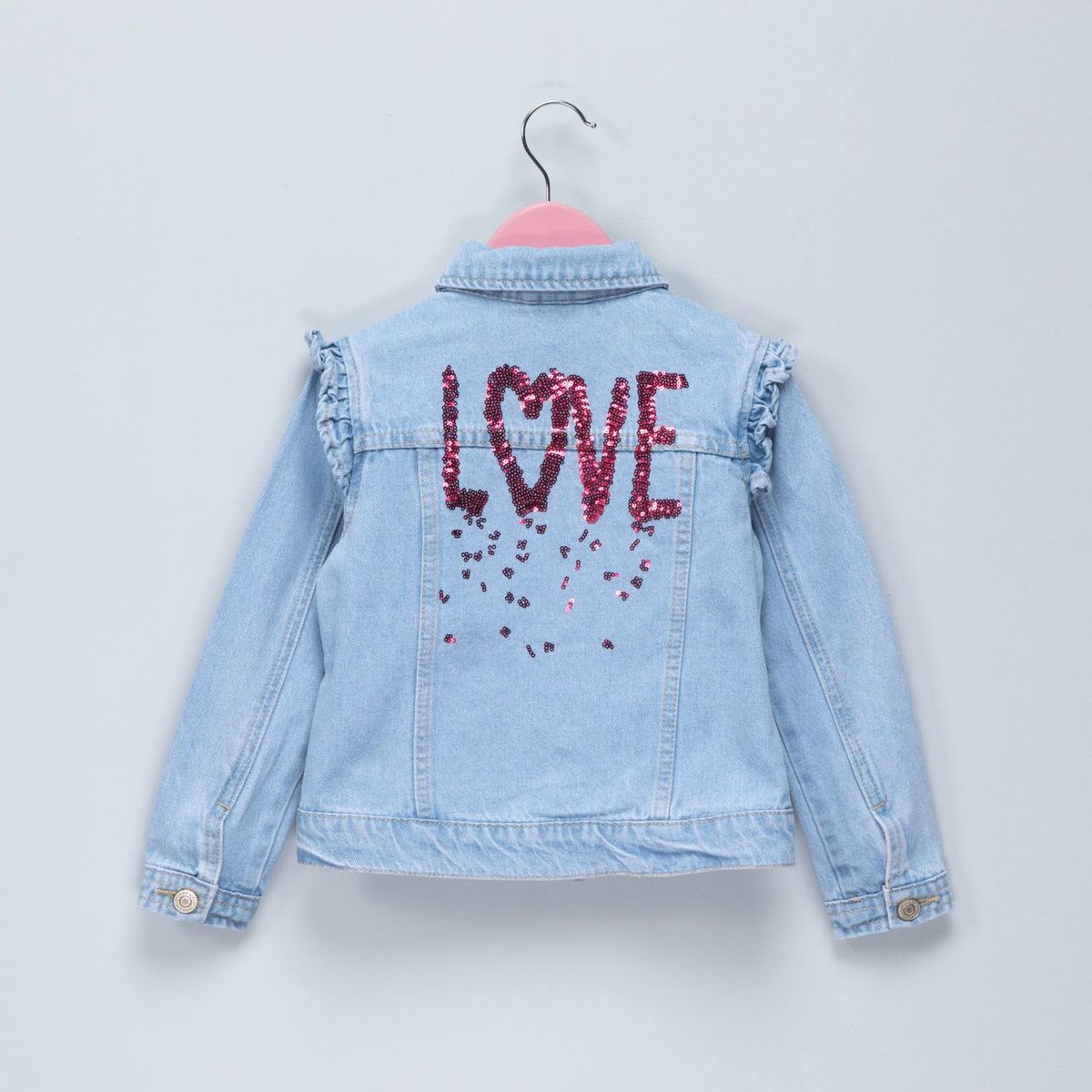 YAMP - Chaqueta de Jean manga larga para niña YAMP