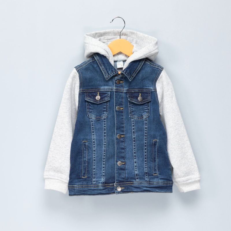 YAMP - Chaqueta de Jean con capucha manga larga para Niño YAMP