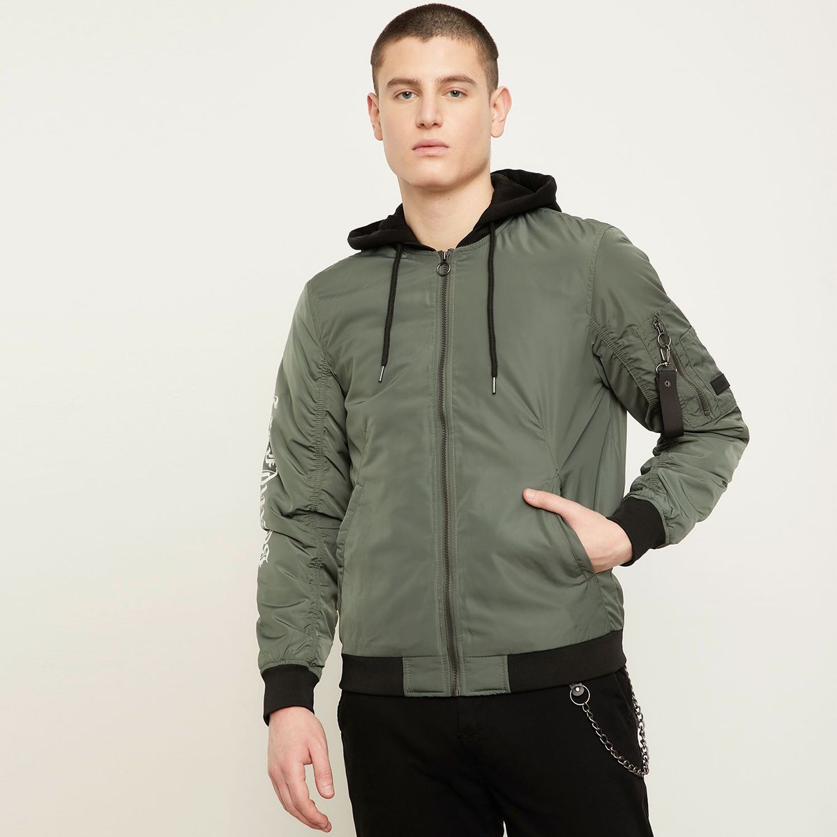 BEARCLIFF - Chaqueta Bomber para Hombre Con capota Bearcliff