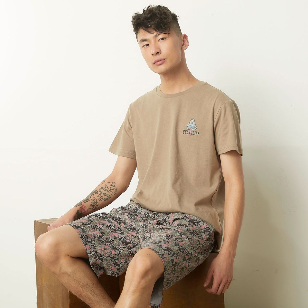 BEARCLIFF - Pijama para Hombre Corta Manga corta de Algodón Bearcliff