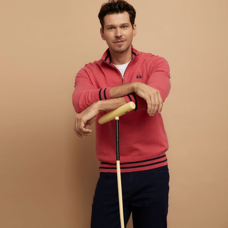 LA MARTINA - Saco Unicolor para Hombre Cuello con cremallera La Martina