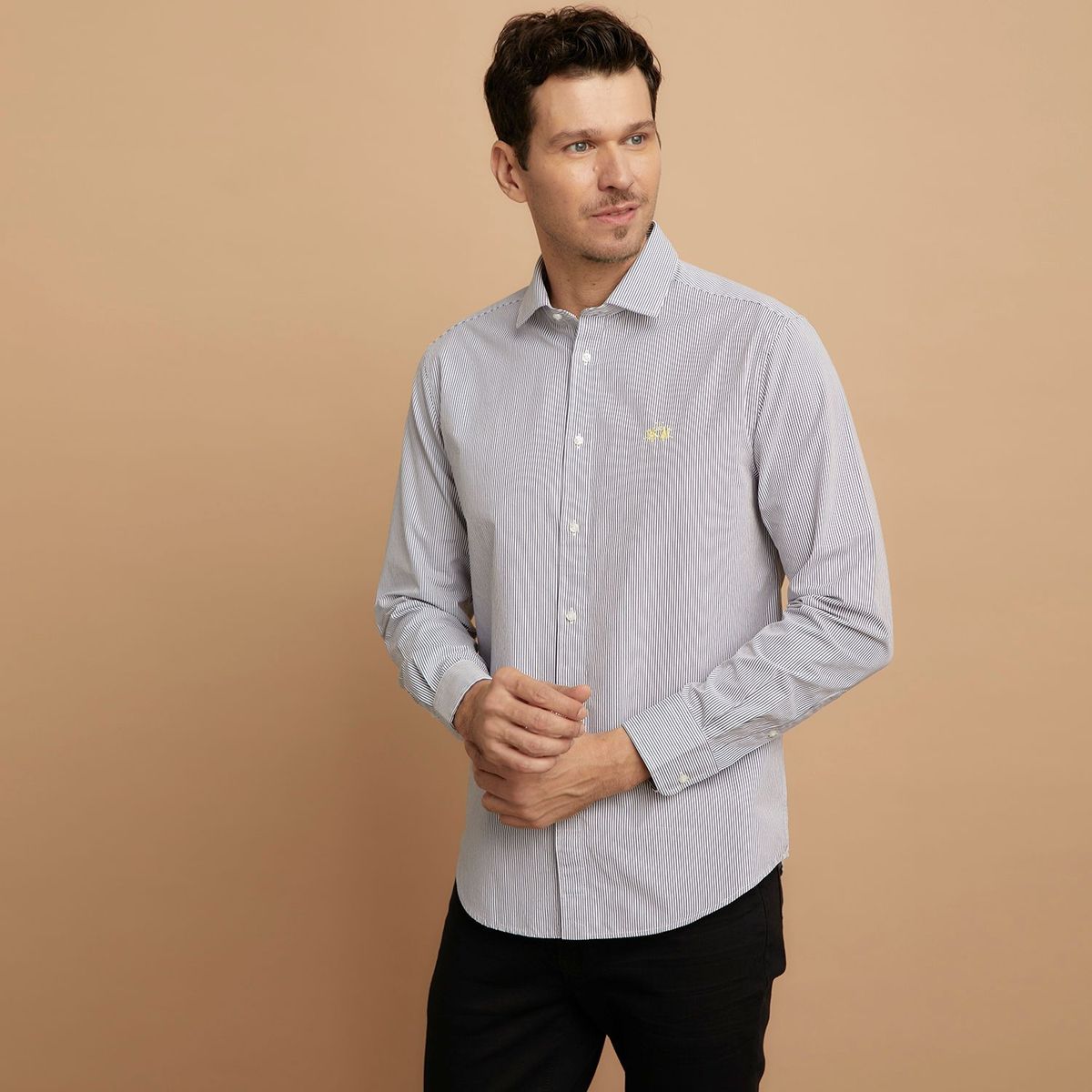 LA MARTINA - Camisa para Hombre Manga larga Slim La Martina