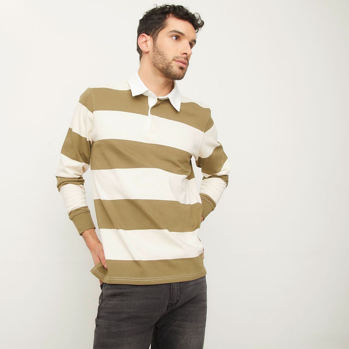 UNIVERSITY CLUB - Camiseta polo De Rayas para Hombre Manga larga University Club