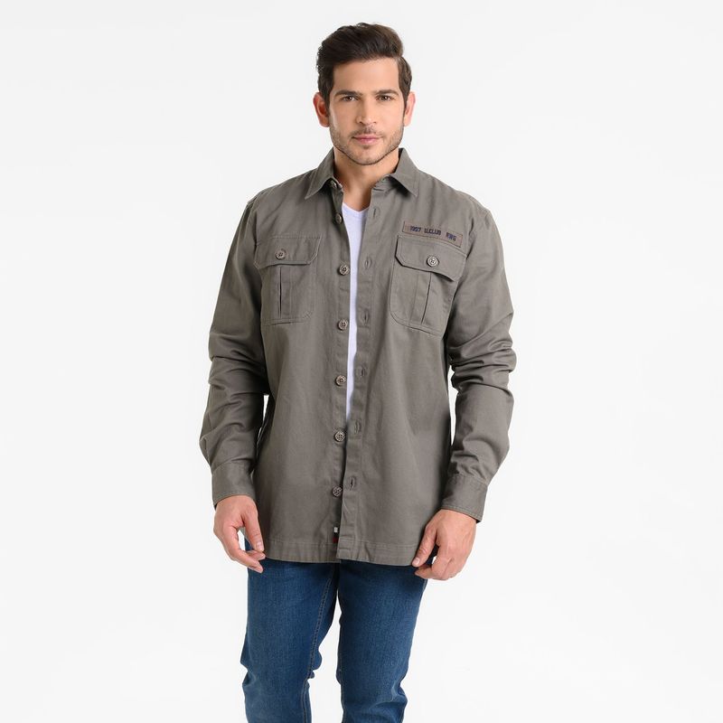 UNIVERSITY CLUB - Camisa para Hombre Cargo Manga larga University Club