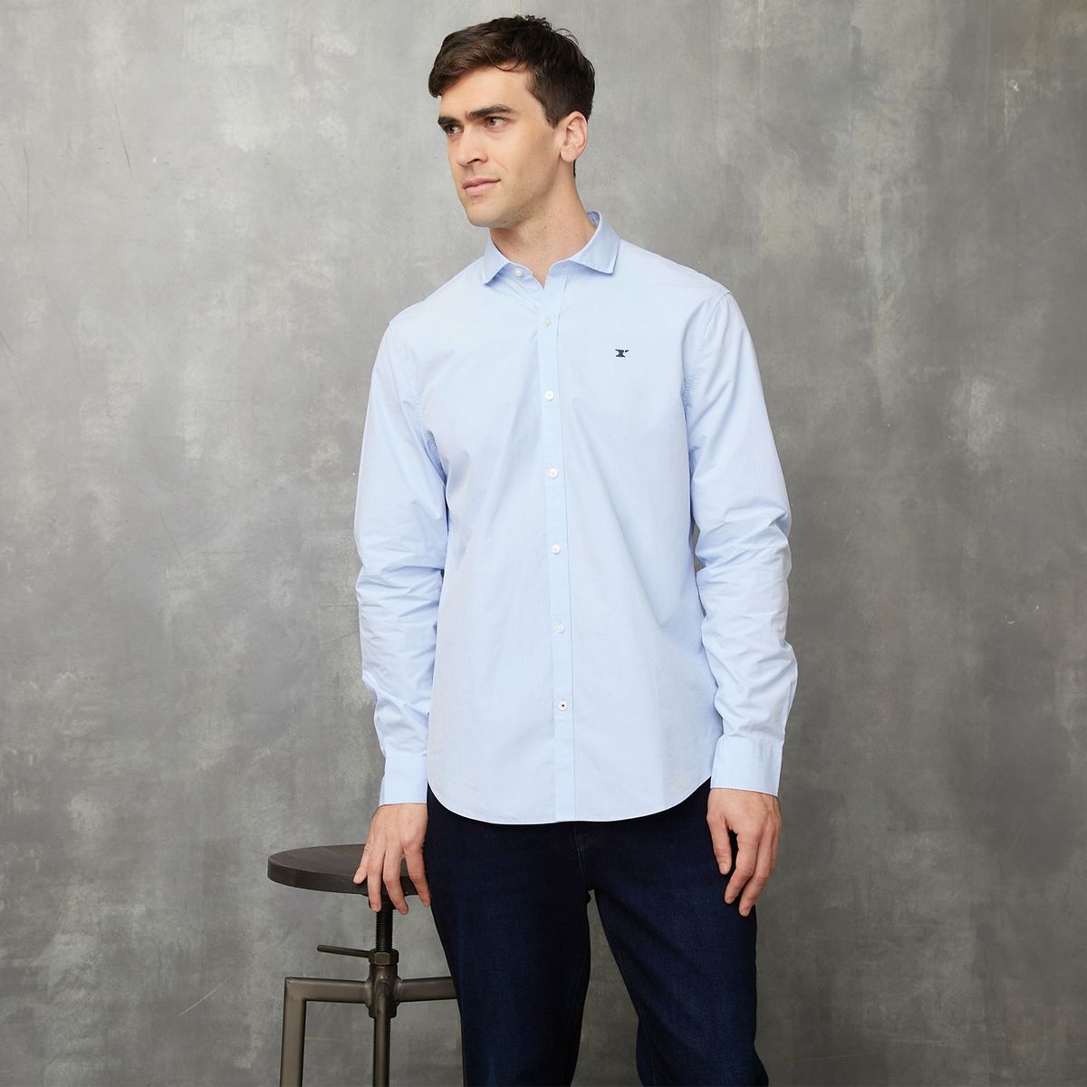 WOLF & HANK - Camisa Hombre Manga larga Slim de Algodón Wolf & Hank
