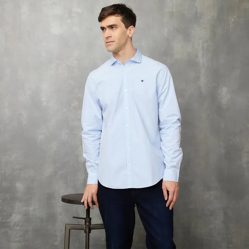 WOLF & HANK - Camisa Hombre Manga larga Slim de Algodón Wolf & Hank