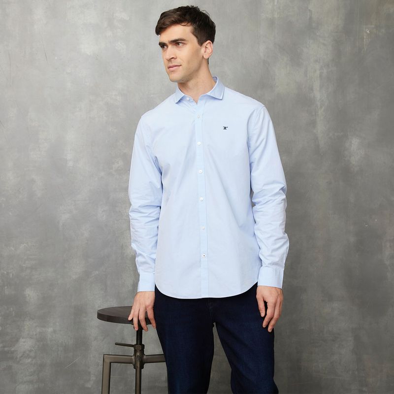 WOLF & HANK - Camisa Hombre Manga larga Slim de Algodón Wolf & Hank
