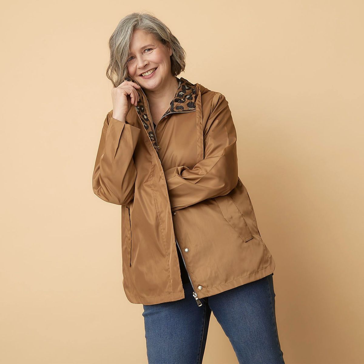 SOUTHLAND - Chaqueta para Mujer Animal print Con capota Southland