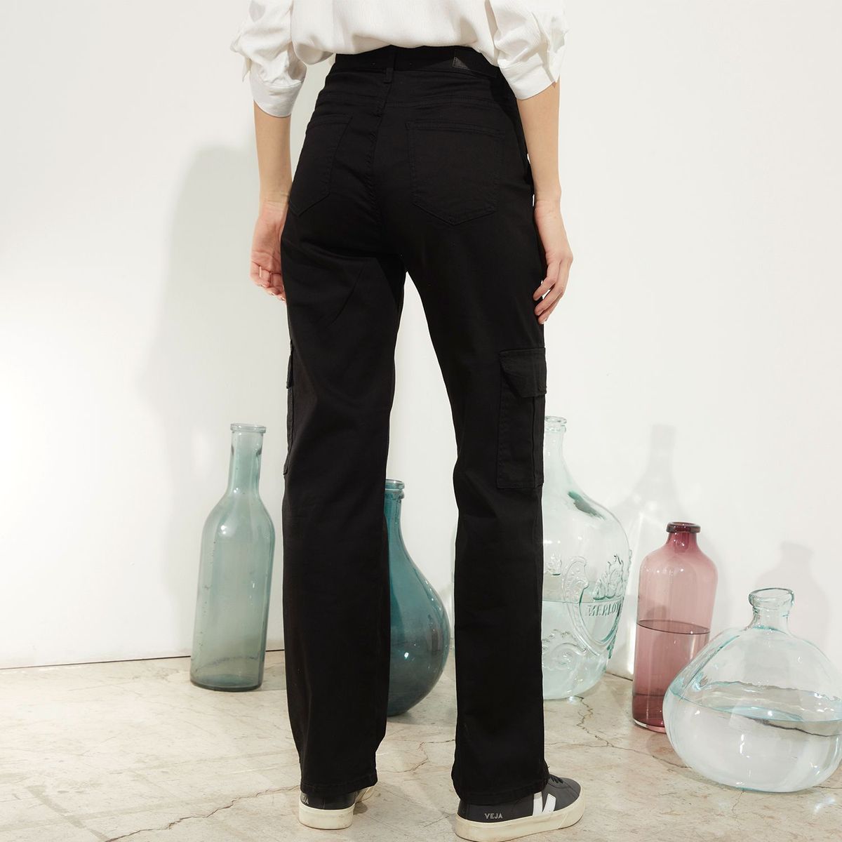 UNIVERSITY CLUB - Pantalón Cargo Tiro alto para Mujer
