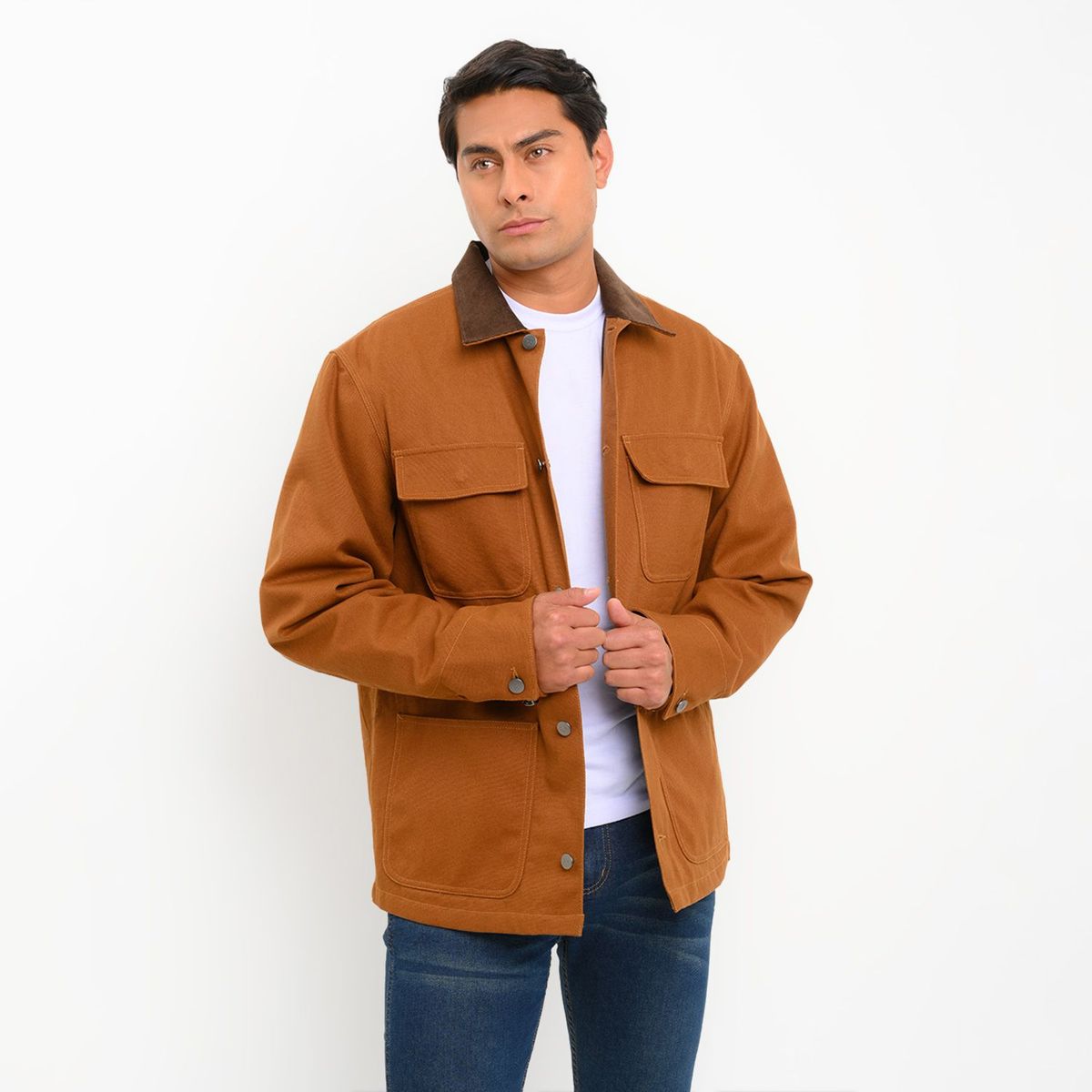 WOLF & HANK - Chaqueta para Hombre Cargo de Algodón Wolf & Hank