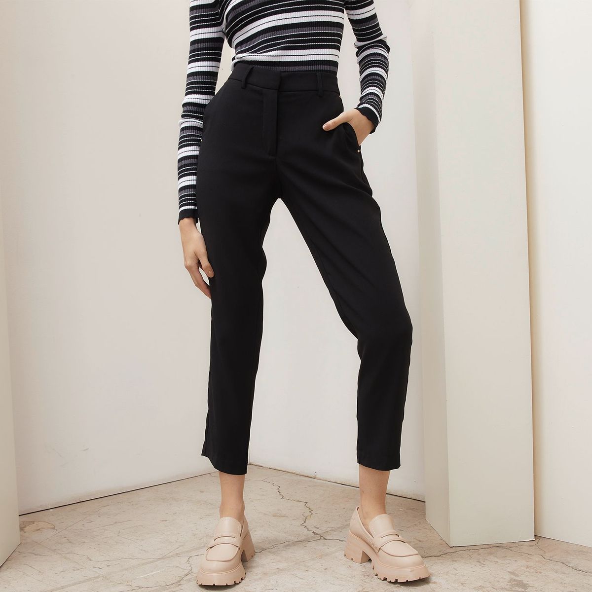 BASEMENT - Pantalón Recto para Mujer Tiro alto Basement