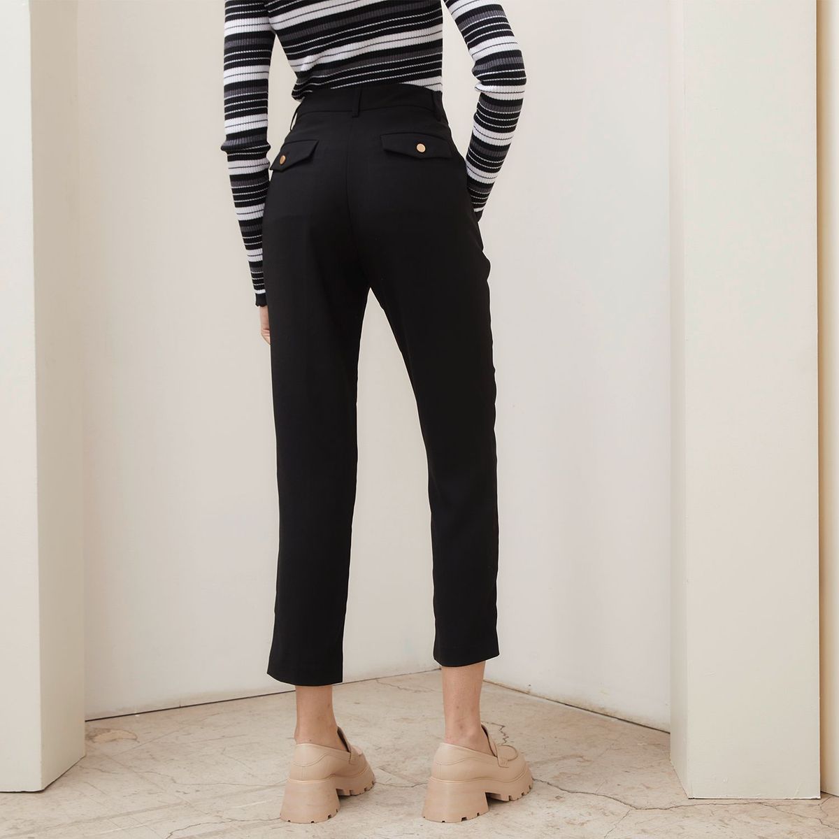 BASEMENT - Pantalón Recto para Mujer Tiro alto Basement