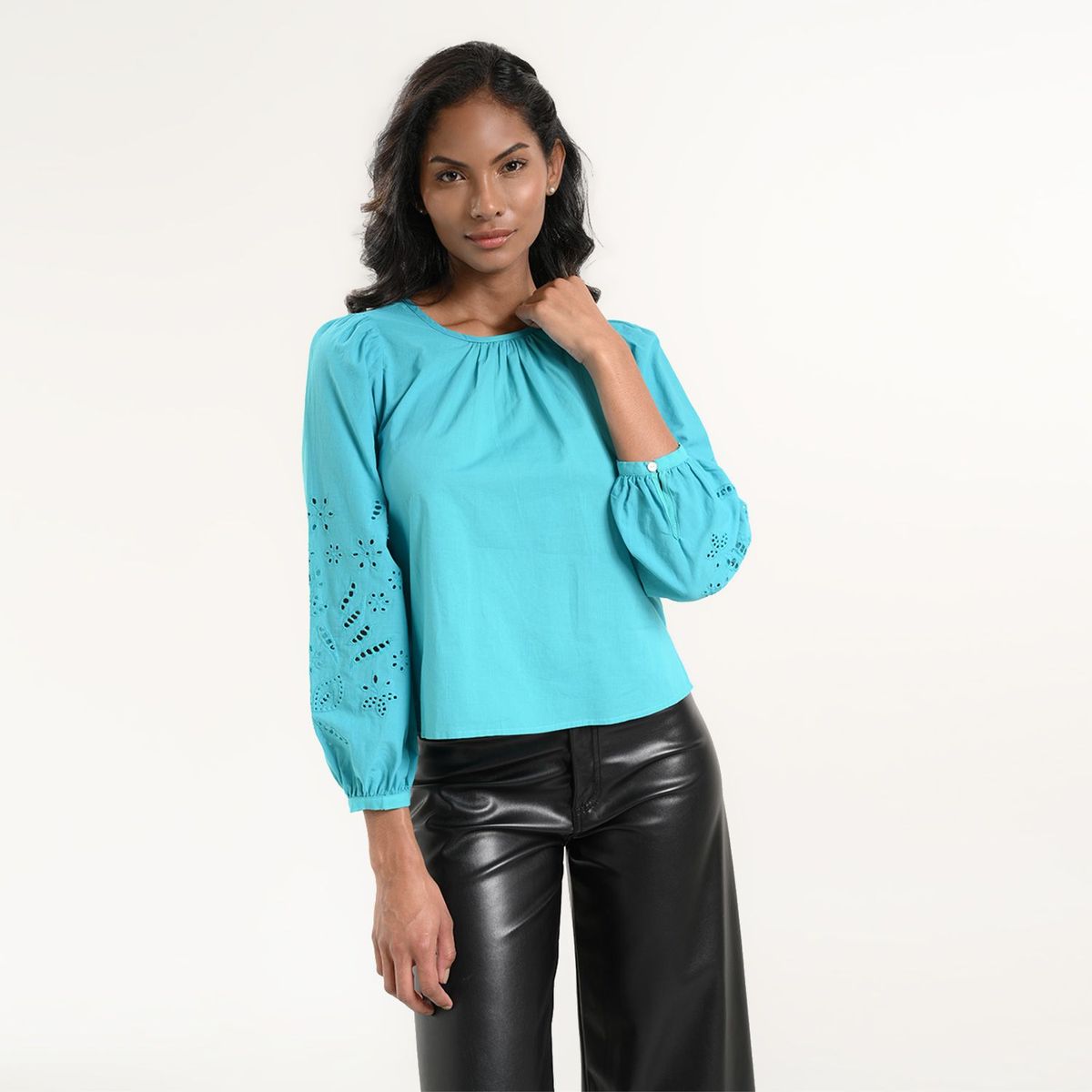 BASEMENT - Blusa para Mujer Manga larga de Algodón Basement