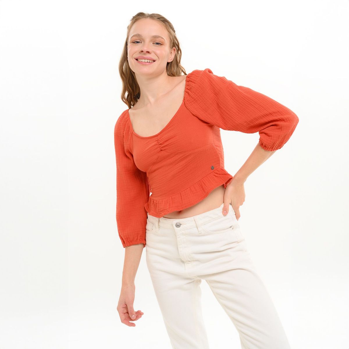 DOO AUSTRALIA - Blusa para Mujer Manga 3/4 de Algodón Doo Australia