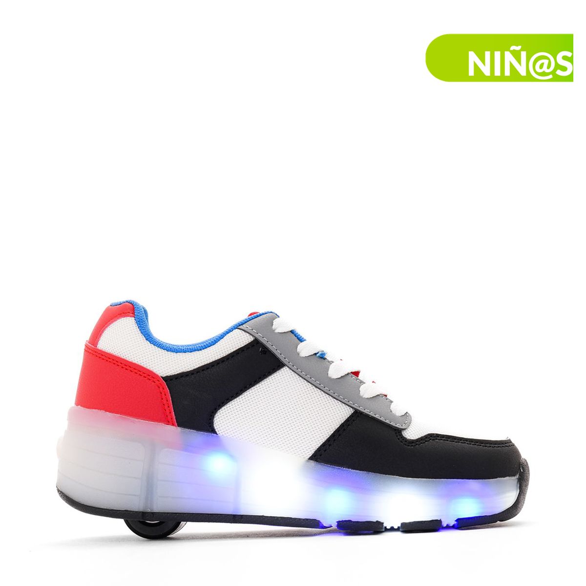 YAMP - Tenis Patín con luces Yamp Sp Roli Niño . Tenis con luces para niña . Tenis con ruedas