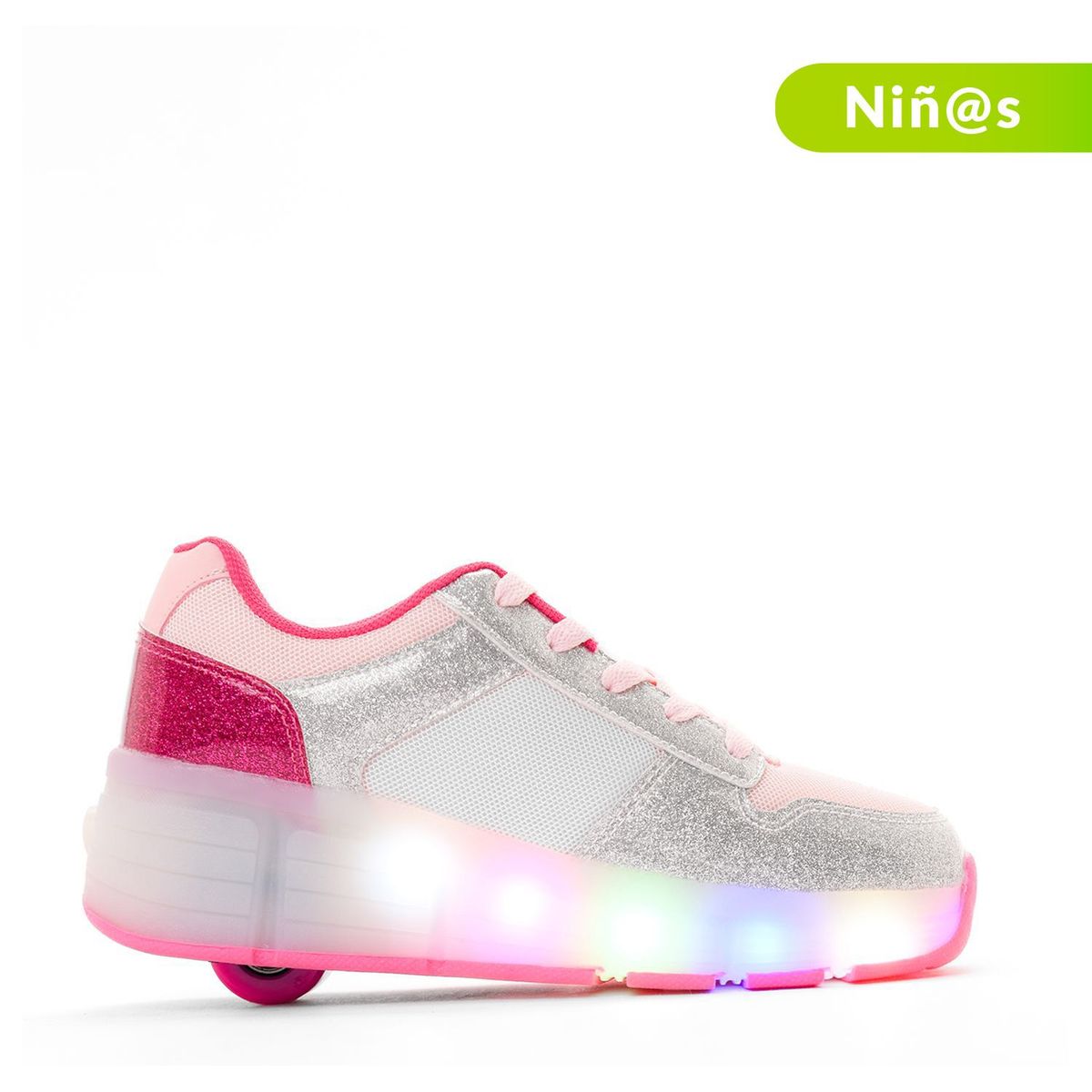 YAMP - Tenis Patín con luces Yamp Sp Roli Niña . Tenis con luces para niña . Tenis con ruedas