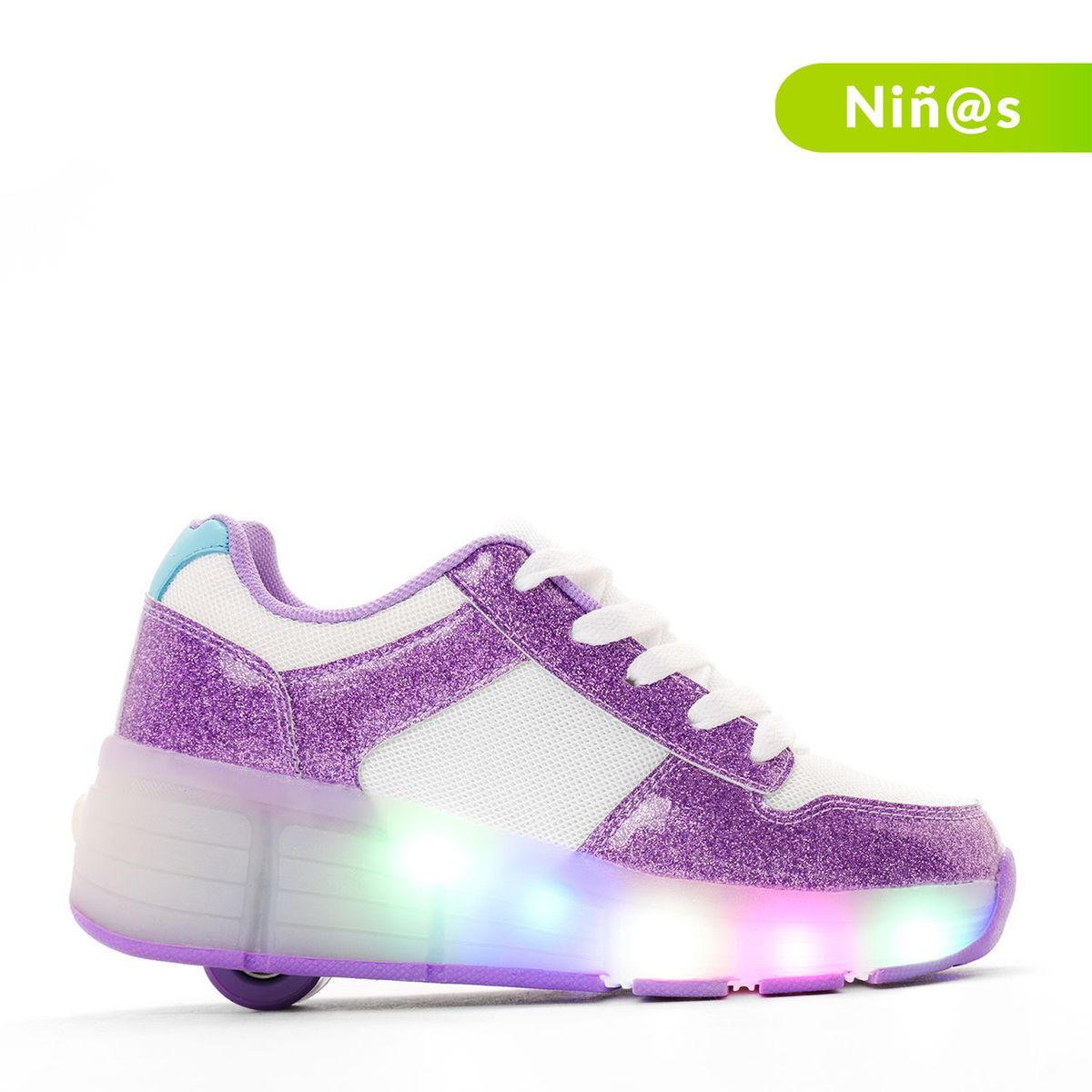 YAMP - Tenis Patín con luces Yamp Sp Roli Niña . Tenis con luces para niña . Tenis con ruedas
